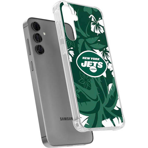 NFL New York Jets Tropical Print Galaxy S24 Plus Clear Case